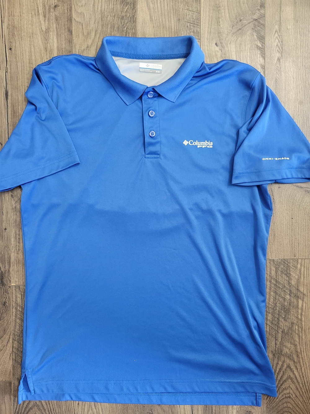 Columbia Men's Blue Performance Fishing Golfing Polo Shirt